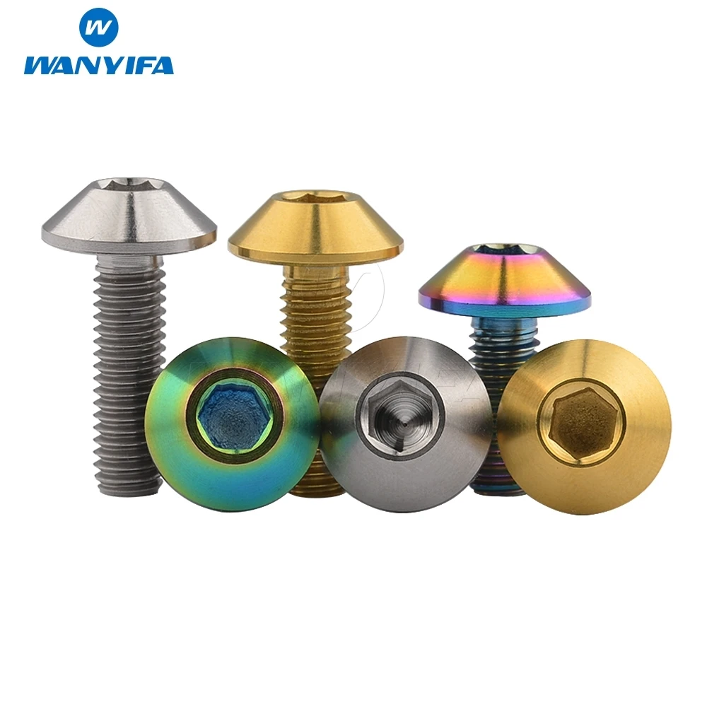 

Wanyifa Titanium Ti Button Allen Hex Head M6x 12 15 20mm Bolt 3 Colors