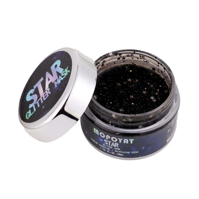 Блестящая Маска Star увлажняющая блестящая золотая отшелушивающая черная маска