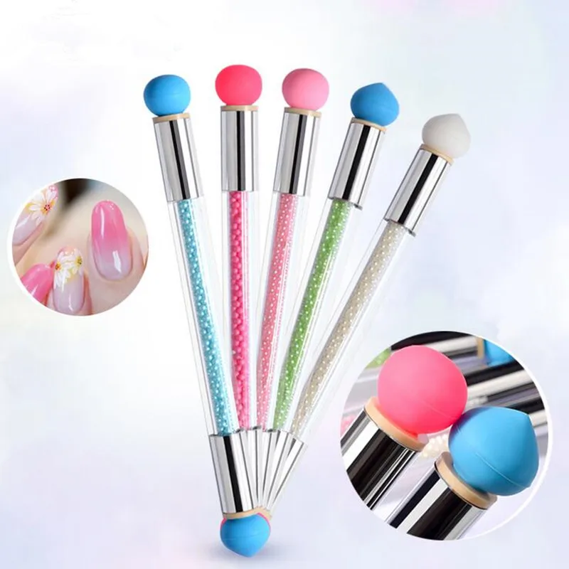 

Double-ended Sponge Gradient Blooming Nail Brush Pen DIY Colorful Rhinestones Shading Painting Drawing Brush Manicure Nail Tools