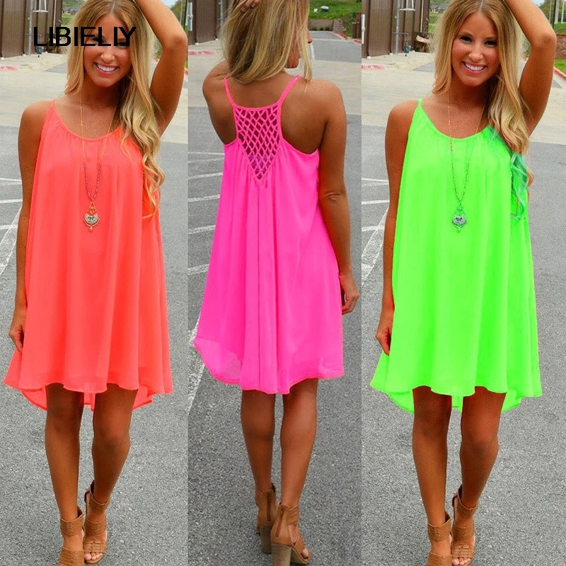 

Fashion Sexy Women Dress Plus Size Chiffon Harajuku Beach Summer Dress Boho Party Mujer Vestidos De Festa Casual Woman Clothing