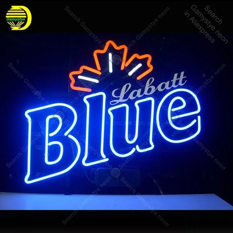 #*Cheap Neon Sign for Labatt Blue Club Neon Bulb sign handcraft Beer Bar glass neon signboard Decorate Hotel light Professional lamps
