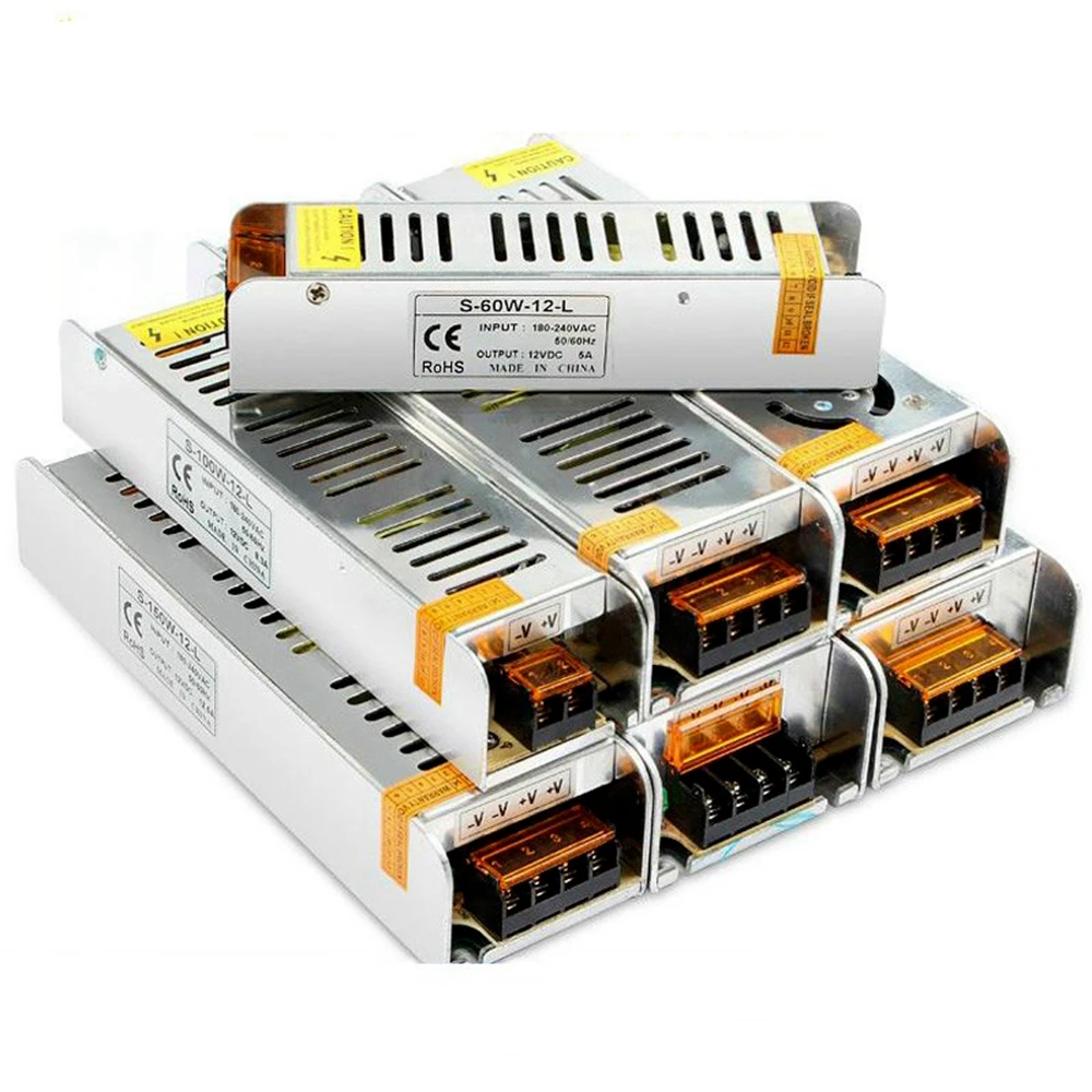 Светодиодный адаптер питания 12 В 5A 10A 15A 30A AC220V DC12V светодиодный трансформатор 60 Вт