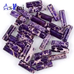 Натуральная фиолетовая морская осадочная яшма вставки в виде трубовидных бус для рукоделия изготовления ювелирных изделий 4*13 мм бусины