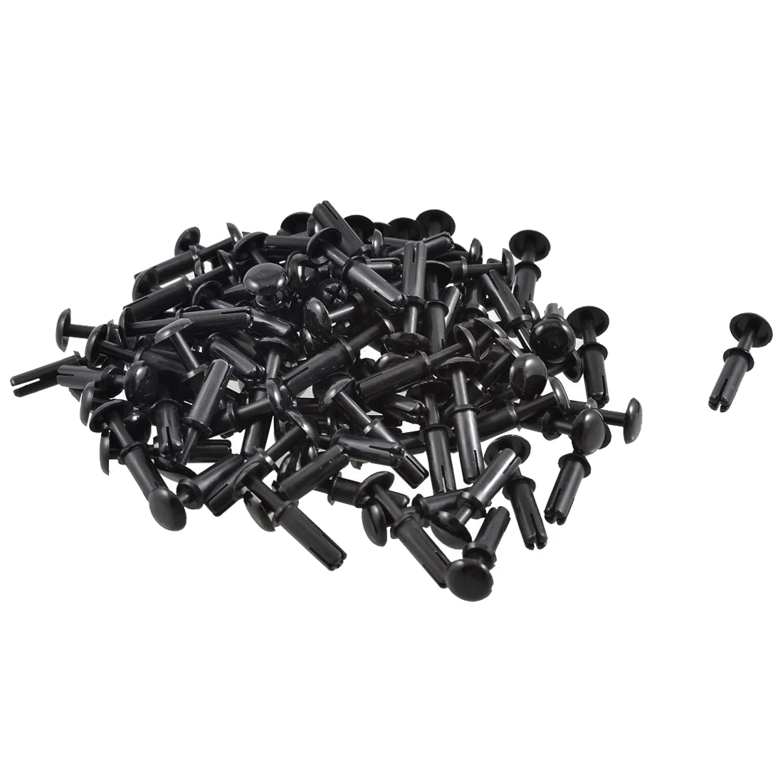 

HHTL-100 Pcs Black Nylon 4.0mm Bottom Dia Push Clips Rivets Fasteners R4120