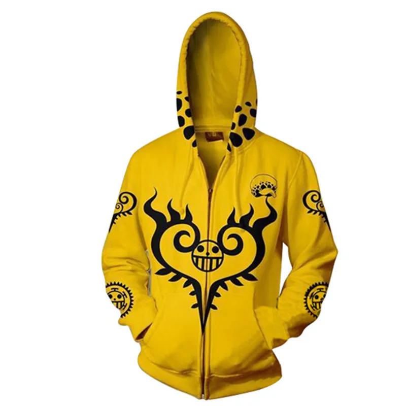 Одежда для фанатов 3d Цельный с рисунком Trafalgar Law Косплей толстовки капюшоном