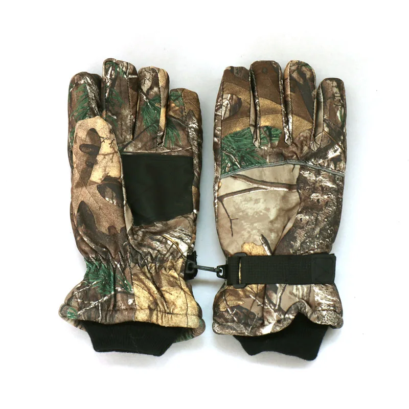 Outdoor military enthusiasts hunting full finger gloves winter padded men warm bionic camouflage