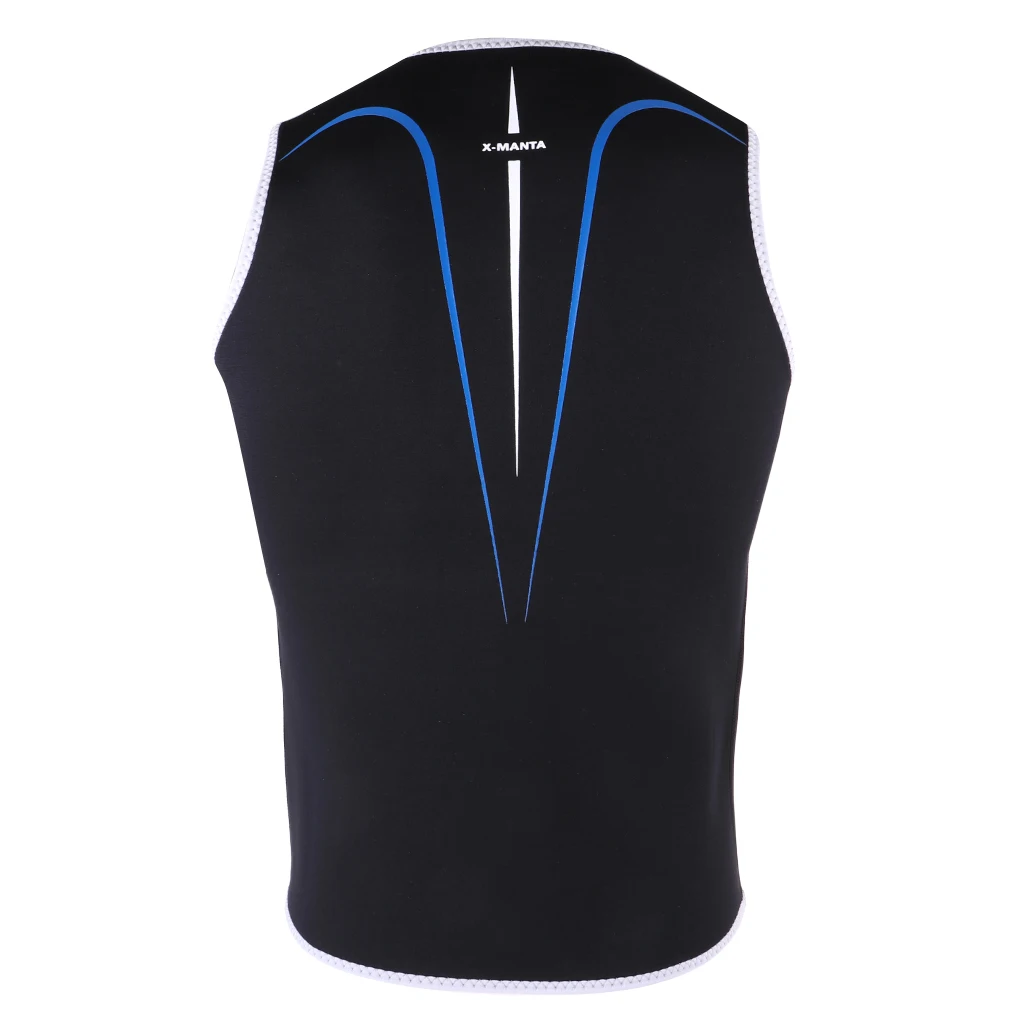Premium 3mm Men's Wetsuits Neoprene Sleeveless Front Zipper Vest Jacket Top for Scuba Diving Surfing Swimming Snorkeling Suit
