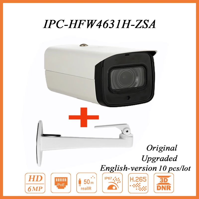 

10PCS/Lot IPC-HFW4631F-ZSA 6MP IP Camera 5X Zoom Bullet Camera for Security Protection CCTV Camera PoE IR 50m