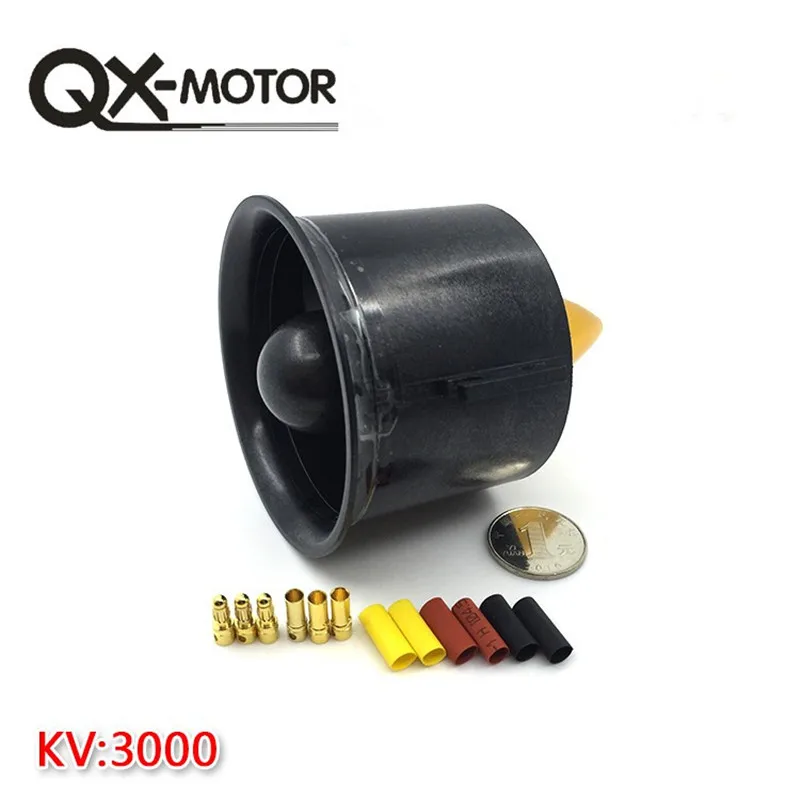 QX-MOTOR бренд DIY модель самолета части 1 комплект 70 мм канальный вентилятор+ 3000kv двигатель Spindle-4mm двигатель W/60A esc для Jet RC EDF