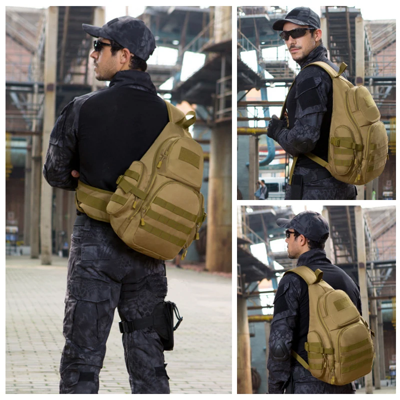 

20-35L Tactical Sling Bag Waterproof Shoulder Sports Bag Tactical Military Backpacks Camping Outdoor Single Belt Chest Pack