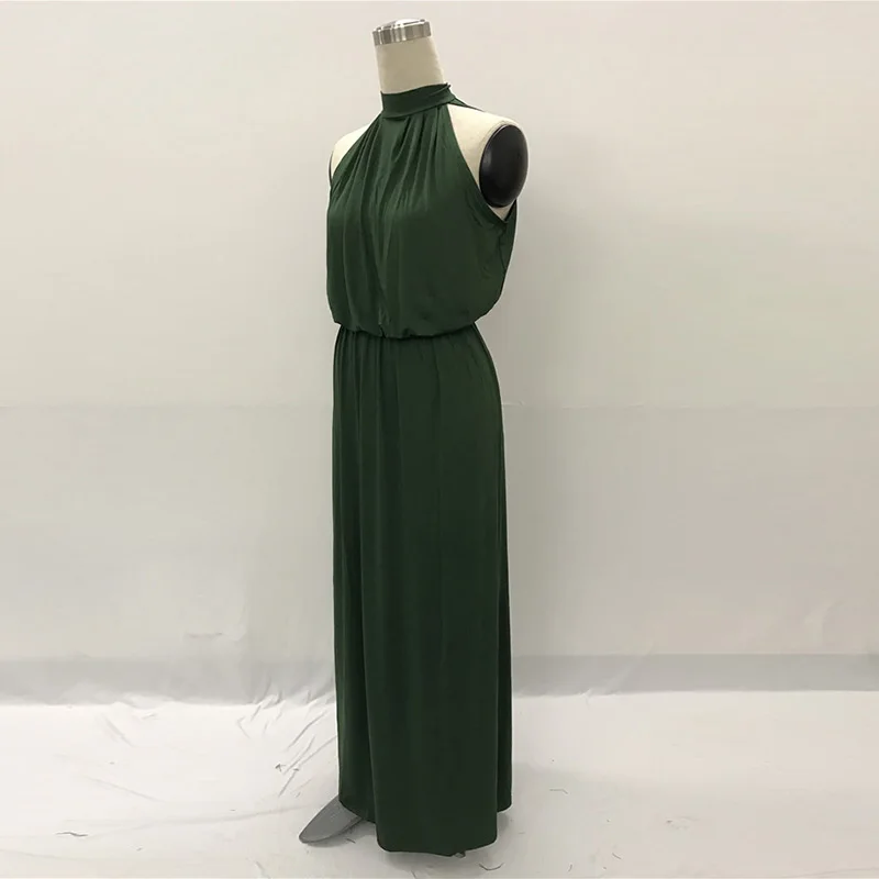 Kostlich Loose Casual Plus Size Ladies Dreses Elastic Waist Back Bow Tie Sexy Women Long Dress O-Neck Sleeveless Summer Dress (20)