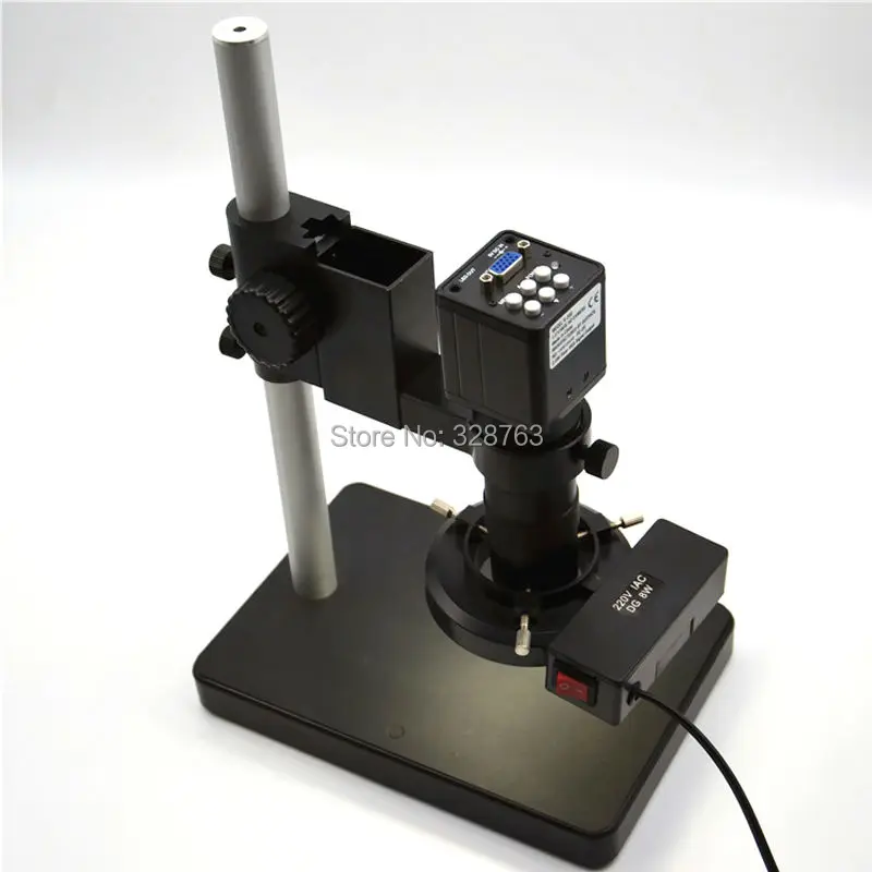 

2MP HD Digital Industrial Microscope Camera for Industry Lab VGA Video Output+C-mount Lens + 72 LED Light + Stand