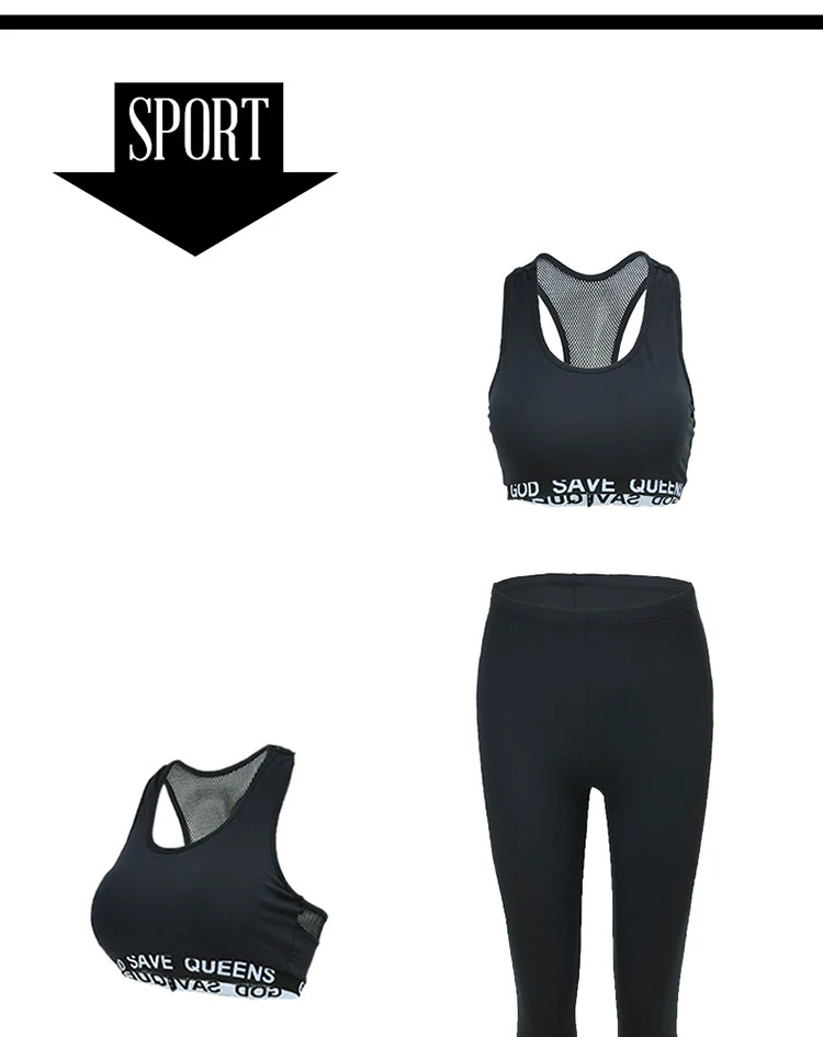 Сетчатый лоскутный для фитнеса Для женщин набор для йоги и спорта костюм Для женщин Плотный Комбинезон для занятий спортом, плюс Размеры дышащий комплект спортивной одежды M-3XL