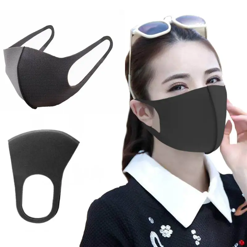 

200 pcs Black Pitta Mouth Mask Breathable Unisex Sponge Face Mask Reusable Anti Pollution Face Shield Wind Proof Mouth Cover