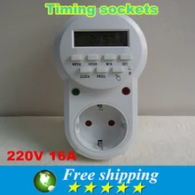 Hohe qualität europäische norm timer steckdose, American standard timer konverter, digitaler timer, programmierbare zeitrelais, 220 v 16A,