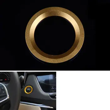 

BBQ@FUKA Auto Engine Start Stop Switch Button Aluminum Cover Gold Trim Sticker Car-styling Fit For Cadillac XT5