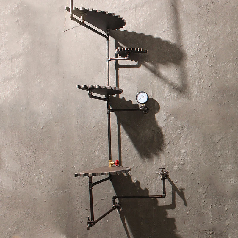 

American Retro Industrial Wind Creative Wall Shelf Loft Hose Bar Cafe Wall Decorations Gear Decoration Creative Ornaments Wall