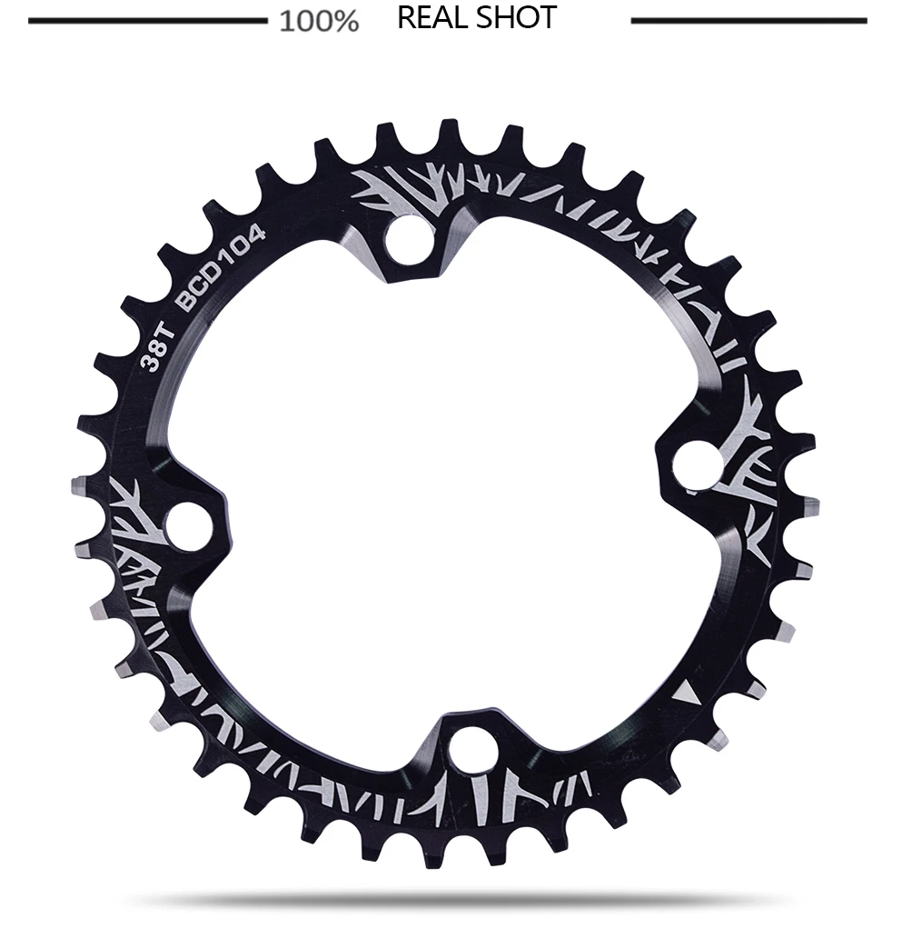 BXT велосипедная кривошипа 104BCD круглая форма цепное кольцо велосипедная цепь 32 T/34 T/36 T/38 T MTB велосипедная Кривошип алюминиевая Одиночная пластина
