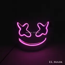 GZYUCHAO EL маска подарок Marshmello DJ сверкающие с подсветкой маска Cotumes Опора Косплэй маска для DIY светящиеся бар