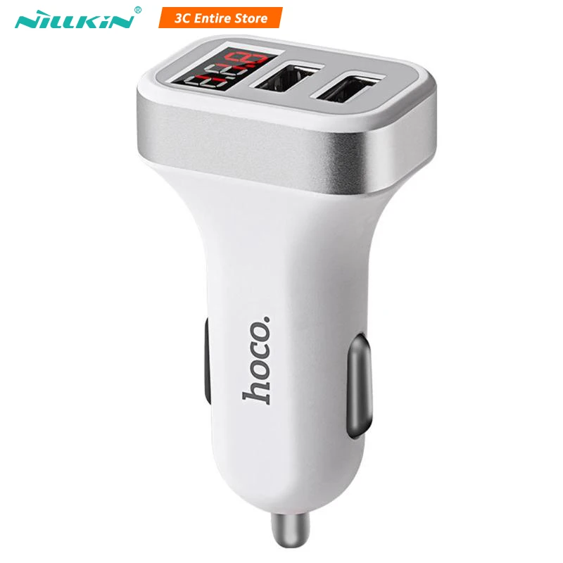 

HOCO Z3 2 Ports USB Universal Car Charger LED Digital Display Dual USB Mobile Phone 2.1A Fast Charging Adapter for Phone