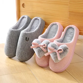

New style cotton slippers in winter indoor loving couple cotton slippers ribbed floor anti-skid wear-resistant thick sole