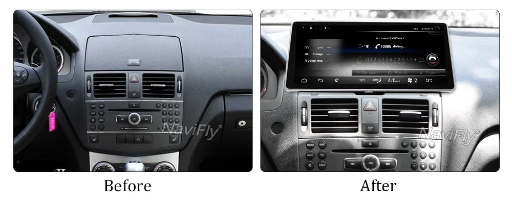 Clearance Navifly 10.25inch Compatible with original car features Car gps radio cassette for Benz C Class W204 2008 2009 2010 RDS WIFI 4