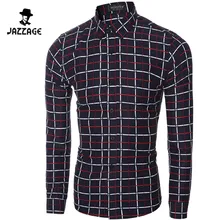 2016 Men Long sleeve shirt Chemise Homme Plaid Shirt Camisas font b Hombre b font Vestir