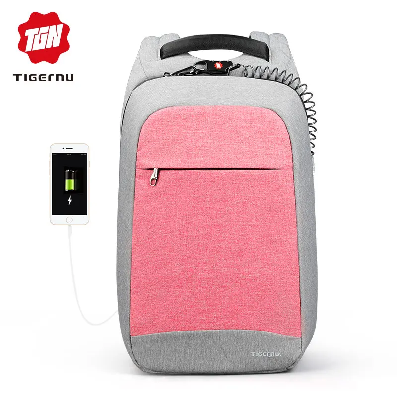 

Tigernu Multifunctional Anti Theft Backpack Women School Travel Business Notebook Bag with High Carbon Steel Rope