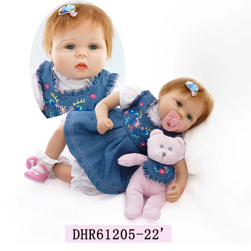 Новинка 2017 модные куклы Reborn Baby с соской 55 см реалистичные сенсорные игрушки для