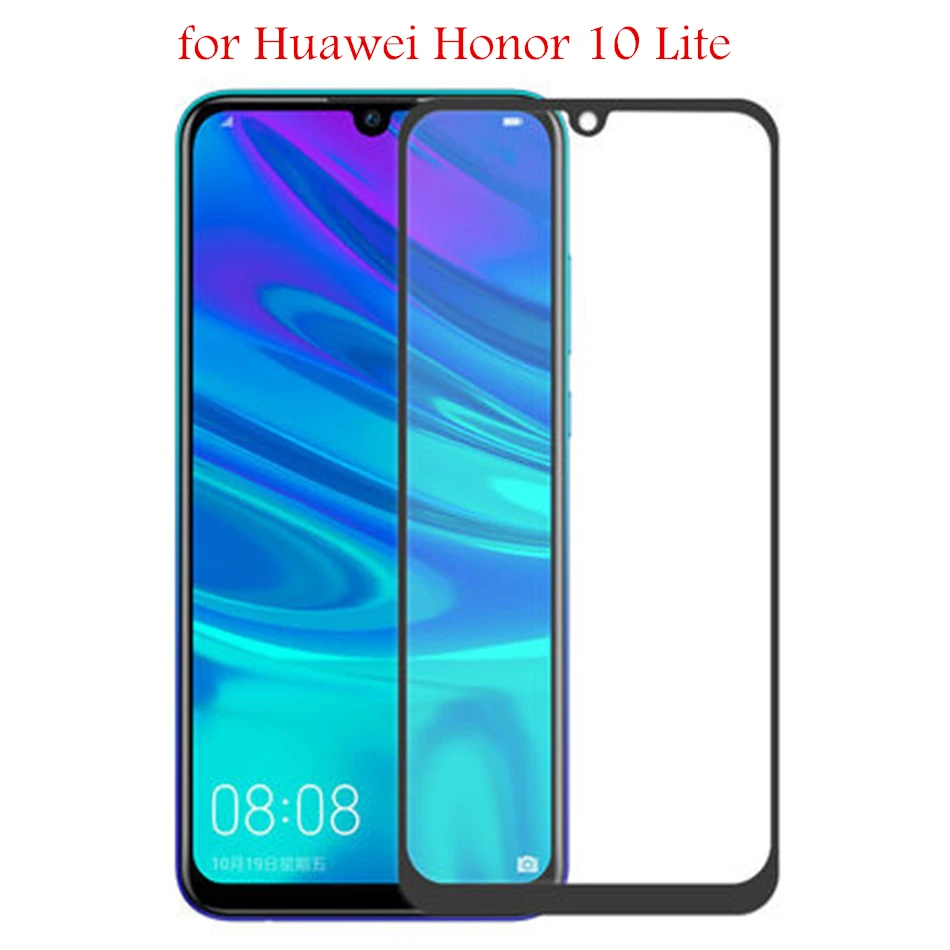 

for Huawei Honor 10 Lite Tempered Glass Screen Protector Black Protective Film Anti-Scratch for Huawei Honor 10 Lite