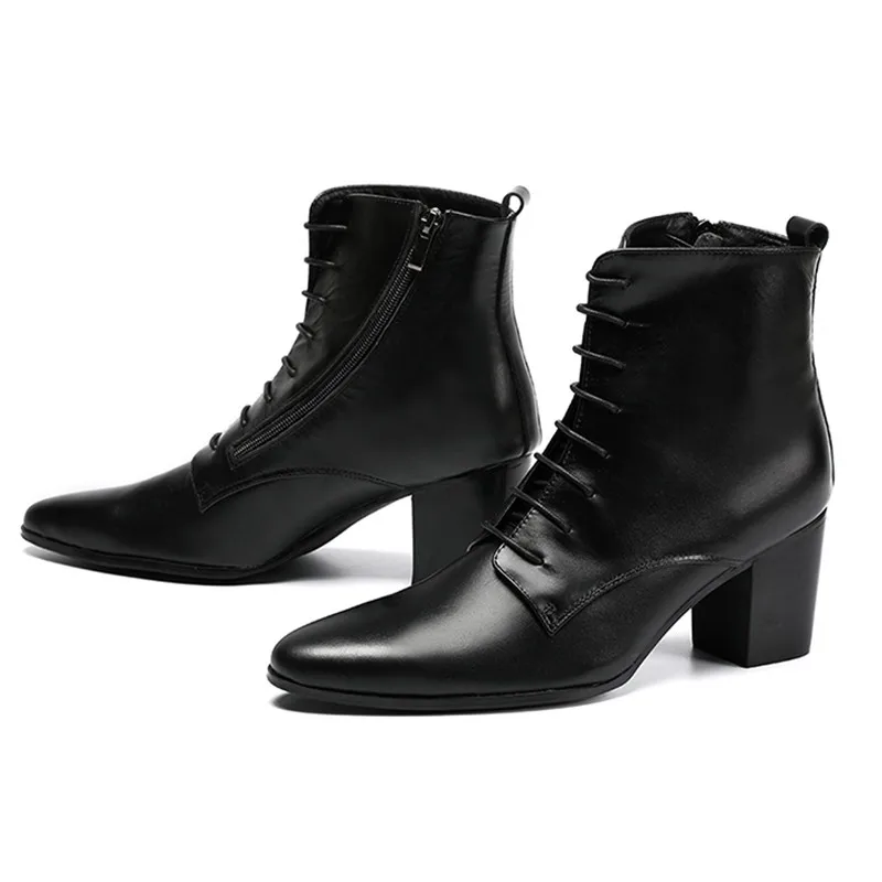 black soft leather ankle boots