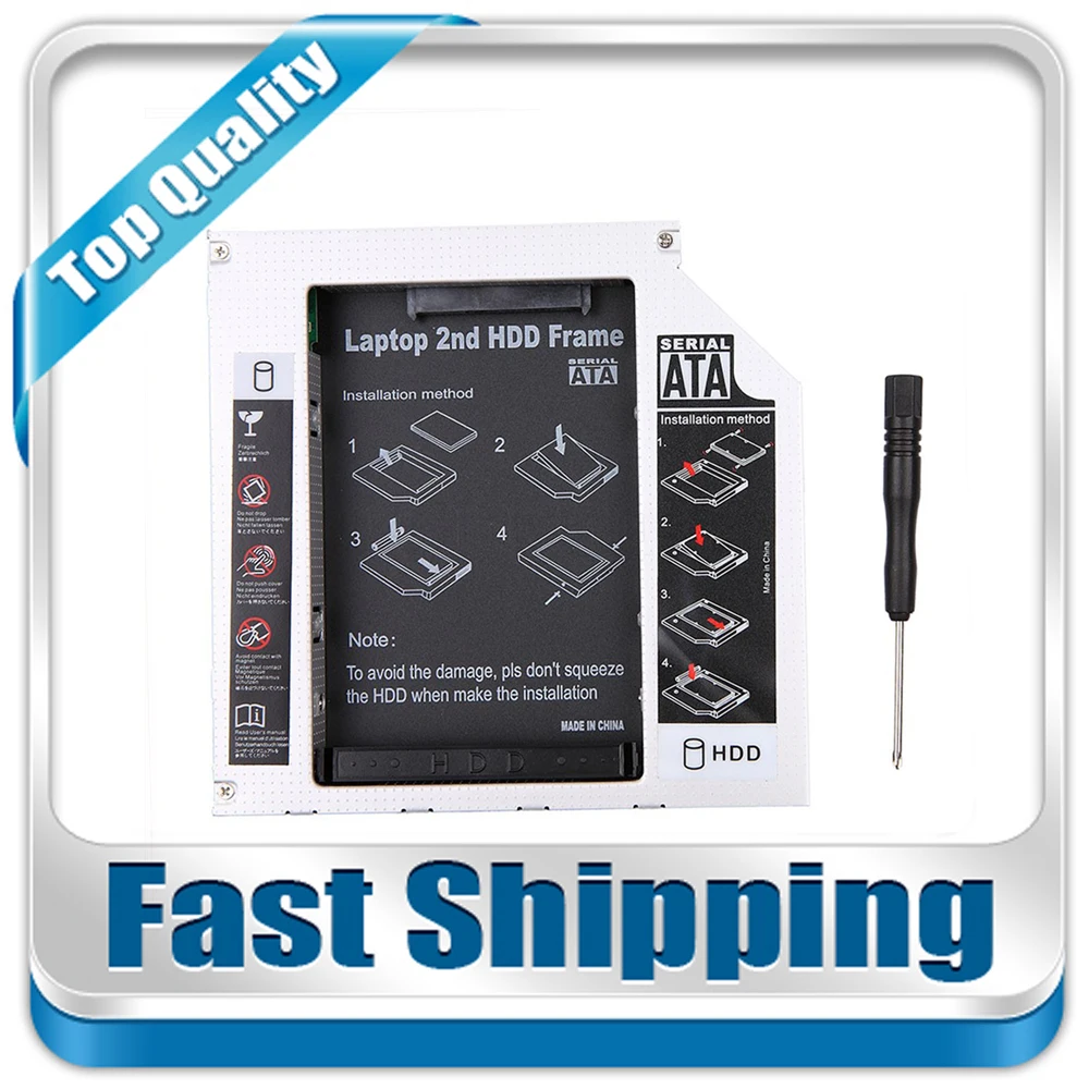 2nd Hard Disk Driver External Caddy 12.7mm SATA to Sata Kits Case CD DVD Optical Bay Enclosure