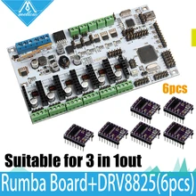 3D Printer Diamond Hotend Brass Multi Color Nozzle Control Kits Mother Rumba Board With 6pcs DRV8825