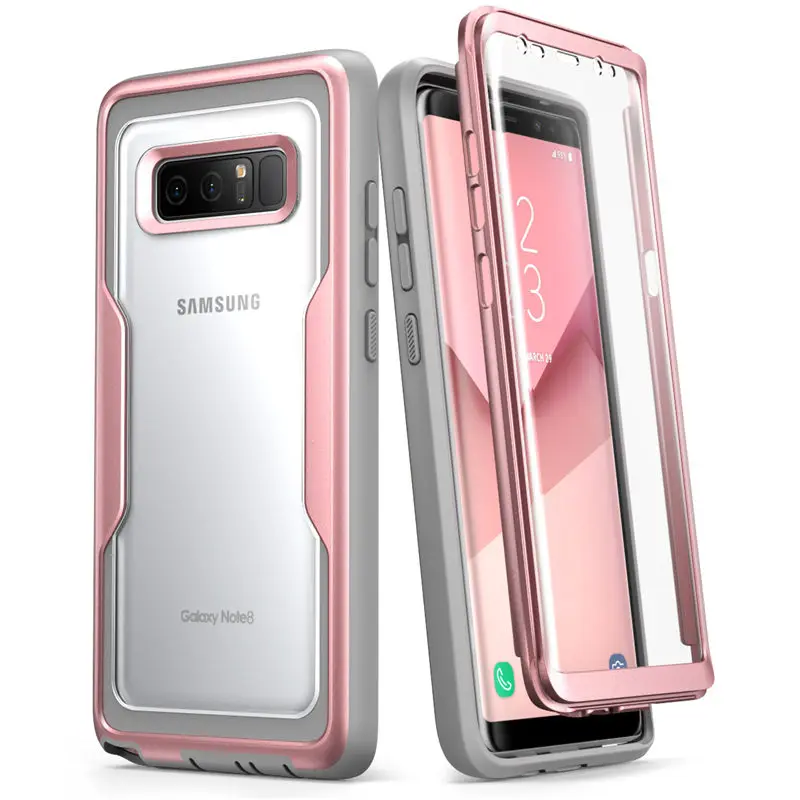 For Samsung Galaxy Note 8 Case i-Blason Magma Heavy Duty Shock Reduction Bumper Cover with Built-in Screen Protector& Belt Clip