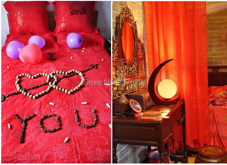 Креативная детская художественная смоляная лампа, настольная лампа, лампа для спальни, черный/красный AC85-265V, 3 Вт, прикроватная лампа, освещение Красной Луны