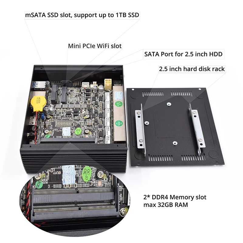 Процессор Intel Celeron 3865U безвентиляторный мини-ПК Windows7/8/10 6 Gigabit LAN NIC VGA PFsense маршрутизатор брандмауэра микро компьютер i3 7100U