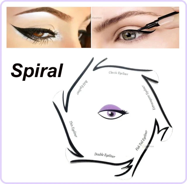1pc Spiral style eyeliner stencil kit 6 model for eyebrows guide
