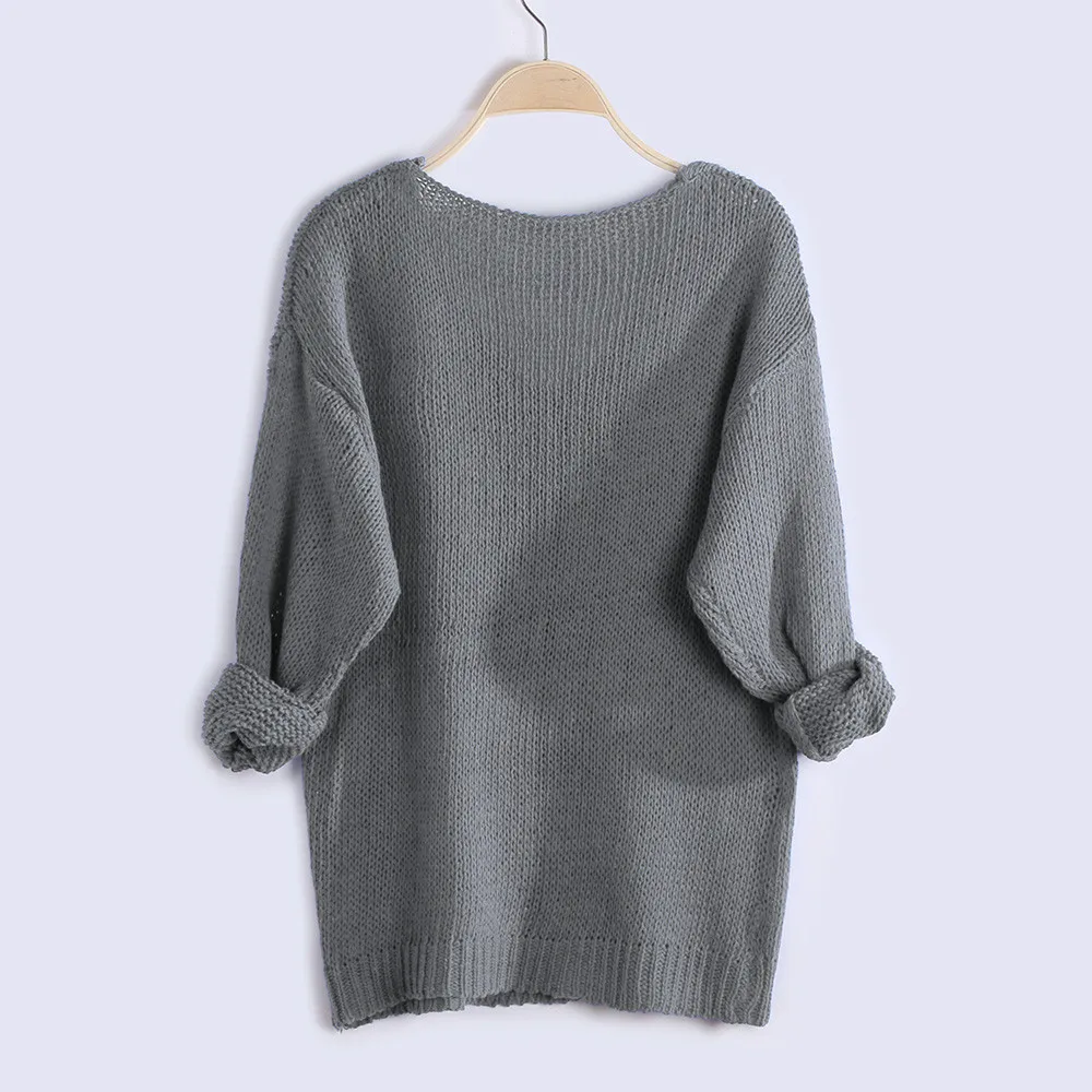 MISSOMO, модная одежда, женские свитера, пуловеры, свободный v-образный вырез, длинный рукав, зимний топ, вязанные свитера, Pull femme 73