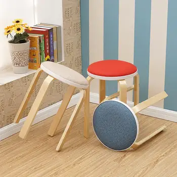 

Simple solid wood stool special offer home bench fashion creative dining stool high stool adult thickening Deng round stool