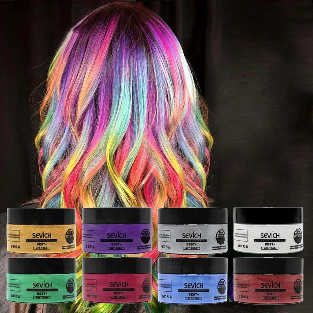 Dye Hair Cream Modelling At Will DIY One time Dyeing Mud Hair Paste Color Wax Paraffin without