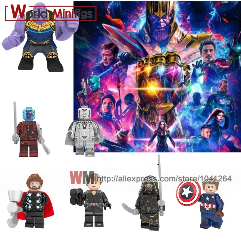 

single Legoings Marvel Avenger Endgame Building Blocks Marvel Super heroes Captain Marvel Bricks Toys for Children Kids Gift