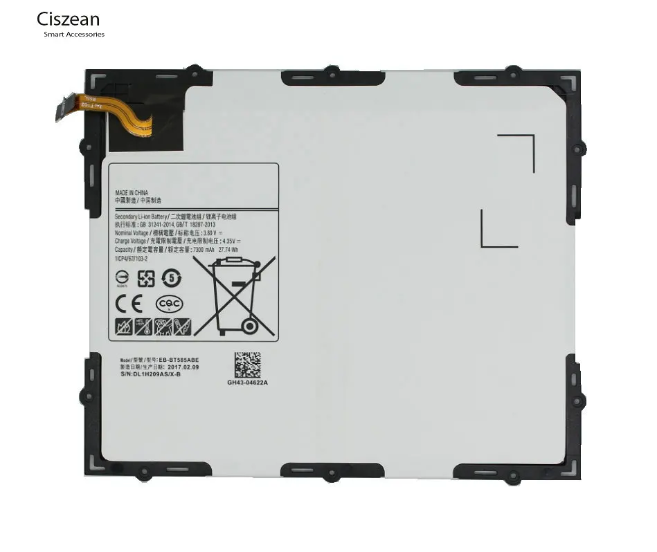 Ciszean 3x7300 мА/ч, EB-BT585ABE Замена Батарея для Samsung Galaxy планшет Tab A 10,1 T580 SM-T585C T585 T580N+ Инструменты