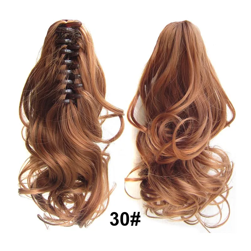 Oubeca, синтетические накладные волосы на заколках, волнистые, конский хвост, короткие, милые, толстые, волнистые, конский хвост, волосы на заколках для наращивания для женщин - Цвет: #30