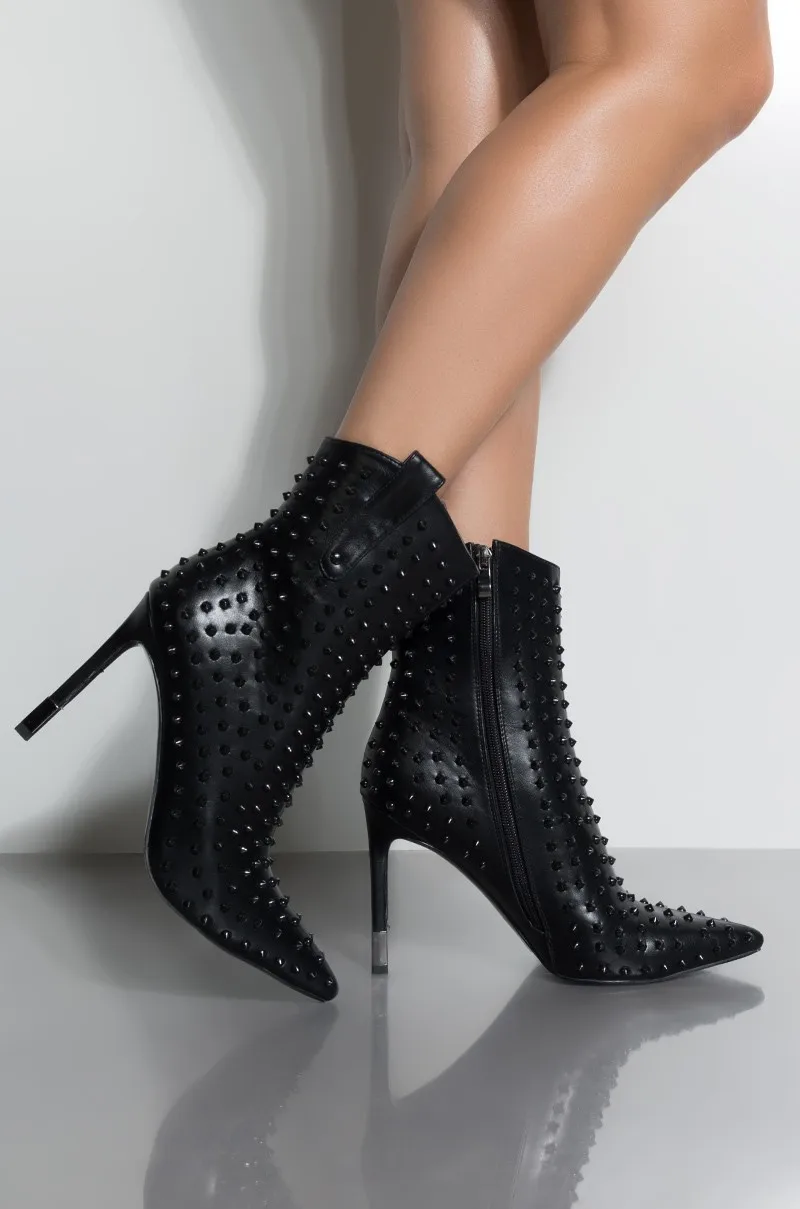 black bootie stiletto heel