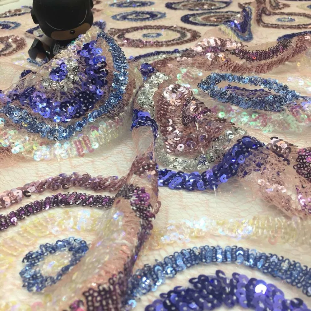 

Latest sequin French Nigerian Laces Fabrics High Quality Tulle African Laces Fabrics Wedding