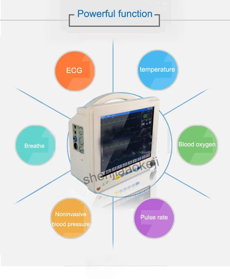 Коммерческий мультипараметрический ЭКГ монитор интенсивной операционной скорой помощи монитор дома 110 В/220 В 750 Вт 1 шт