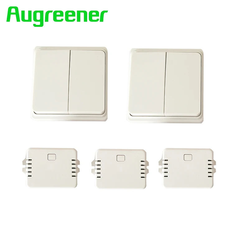 Augreener New Wall Switch 2 Buttons 3 Receivers Remote Relay Remote Control Light Switch 220v 1