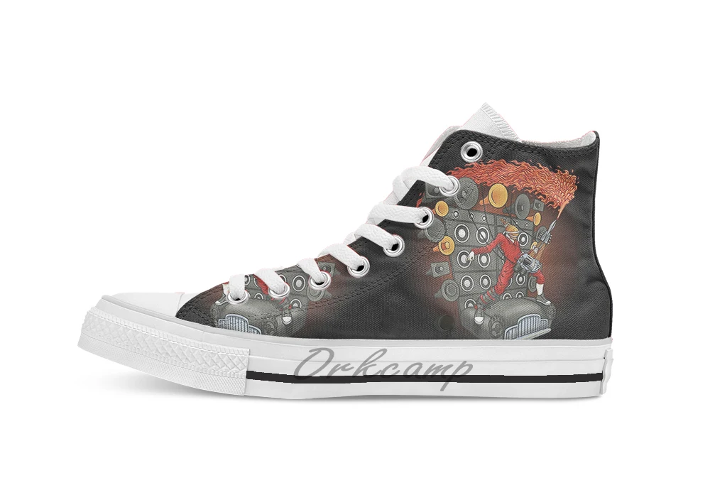 

Doof metal Unisex High Top Canvas flat Casual Custom shoes Drop Shipping