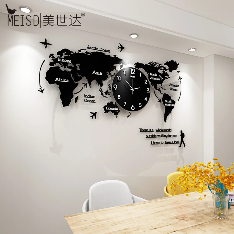 Relojes de pared con Mapa Mundial grande, Relojes de pared con diseño moderno, reloj acrílico Ultra silencioso, con brillo Digital en la oscuridad, envío gratis Relojes de pared con Mapa Mundial grande, Relojes de pared con diseño moderno, reloj acrílico Ultra silencioso, con brillo Digital en la oscuridad, envío gratis