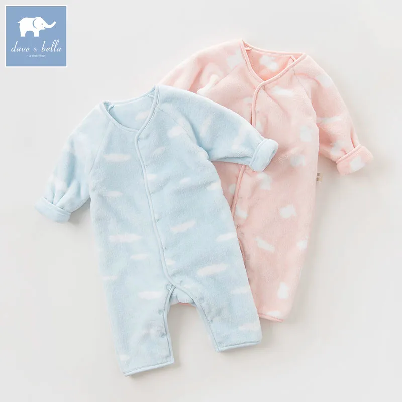 

DB6069 dave bella autumn new born unisex baby soft romper infant clothes print cute romper toddler baby 1 piece